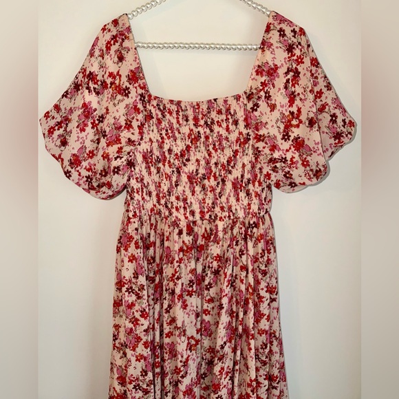 🌸 Böhme Floral Smocked Tiered Maxi Dress - Puff Sleeve - S - Picture 6 of 16